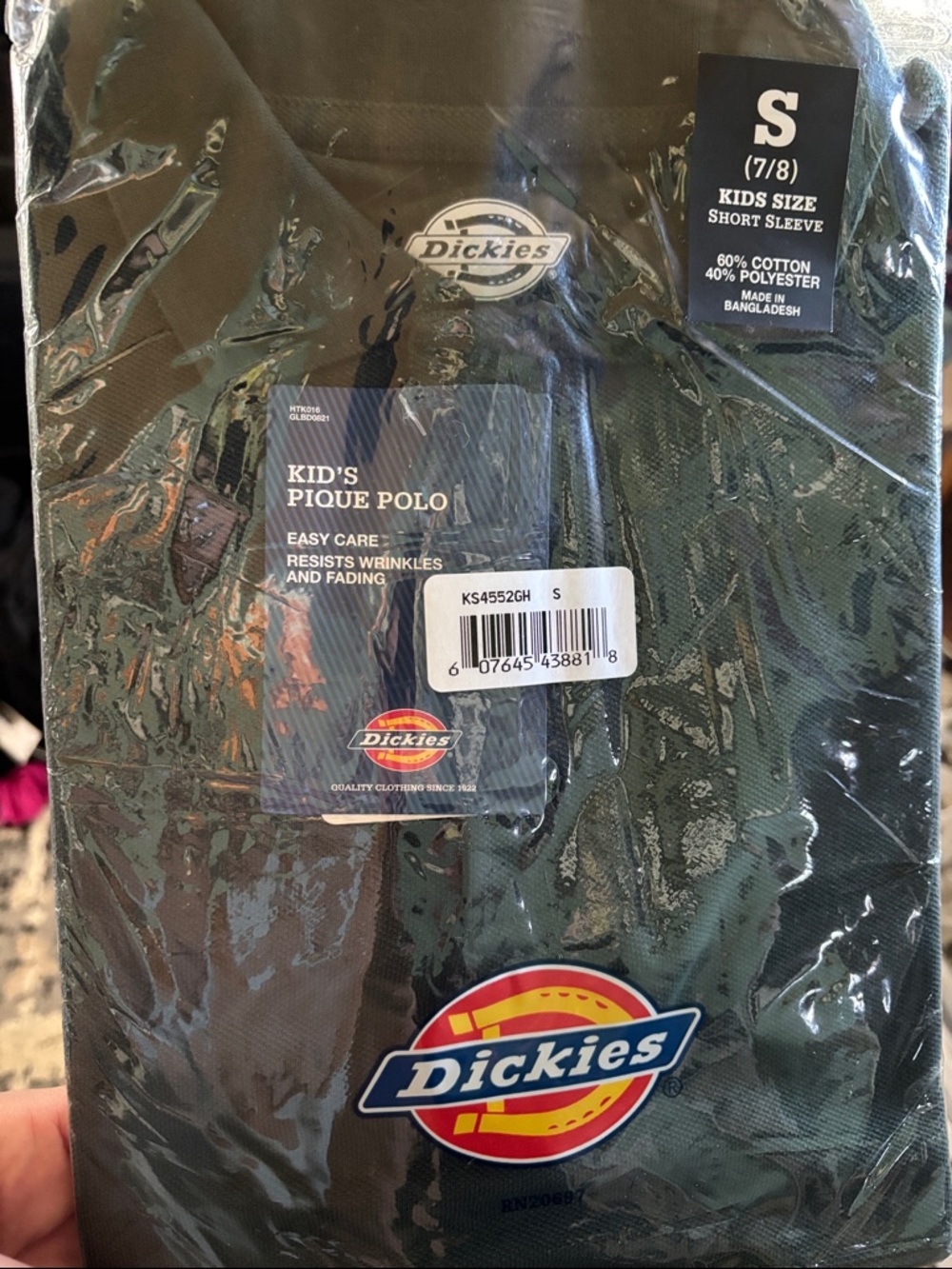 Dickies Kids Dark Green Pique Polo Shirt
